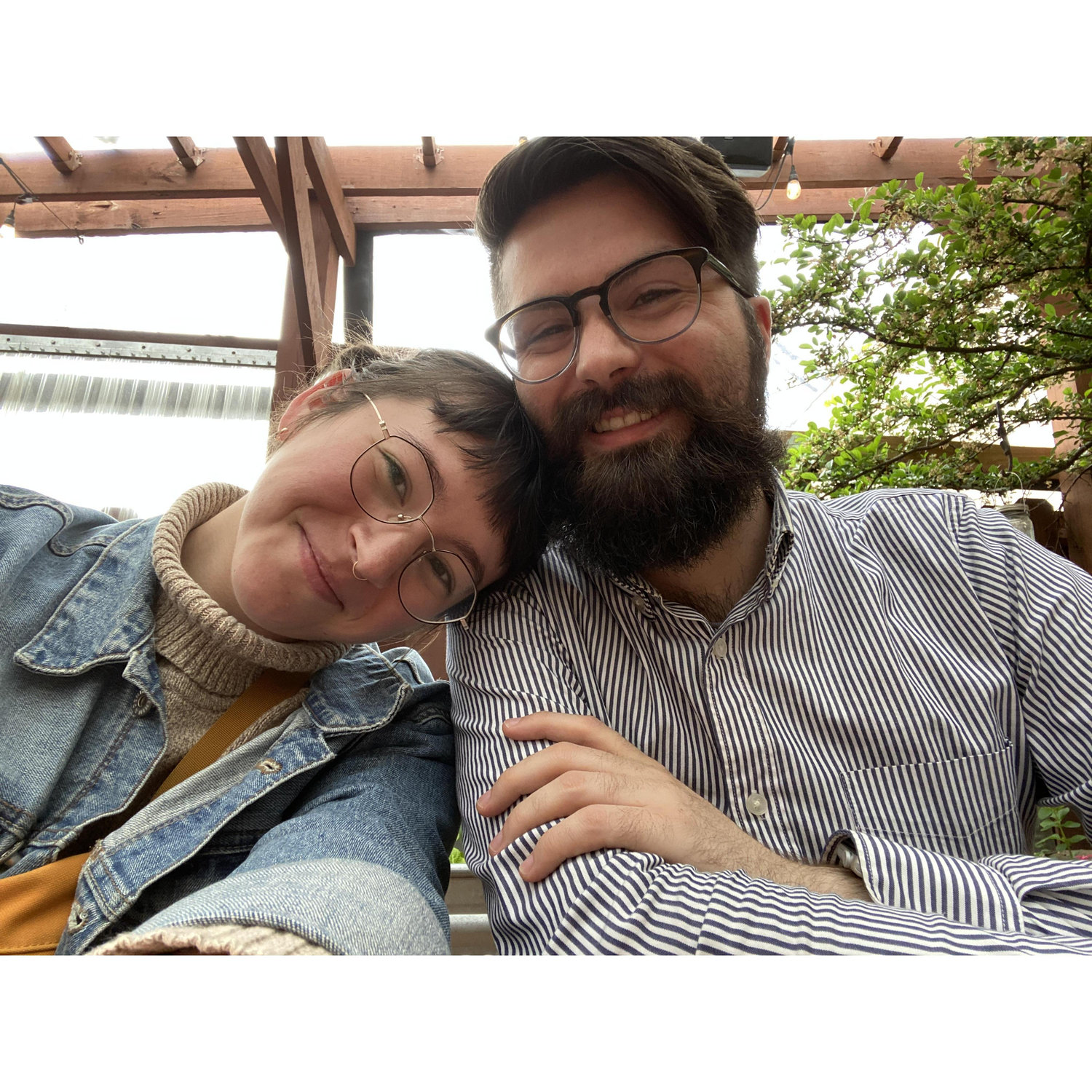 Enjoying some time with each other at Double B's Barbecue near where we live in Wisconsin.