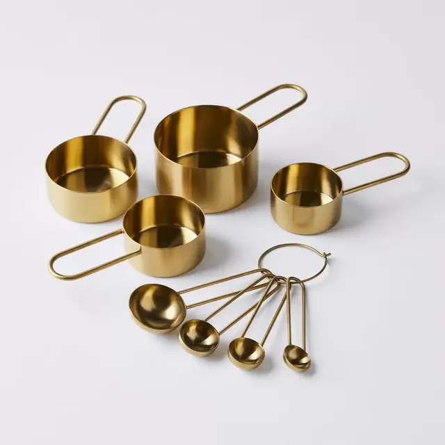 Simple Brass Measuring Cups & Spoons