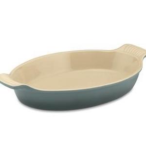 Le Creuset Heritage Stoneware Oval Gratin, 11", Ocean