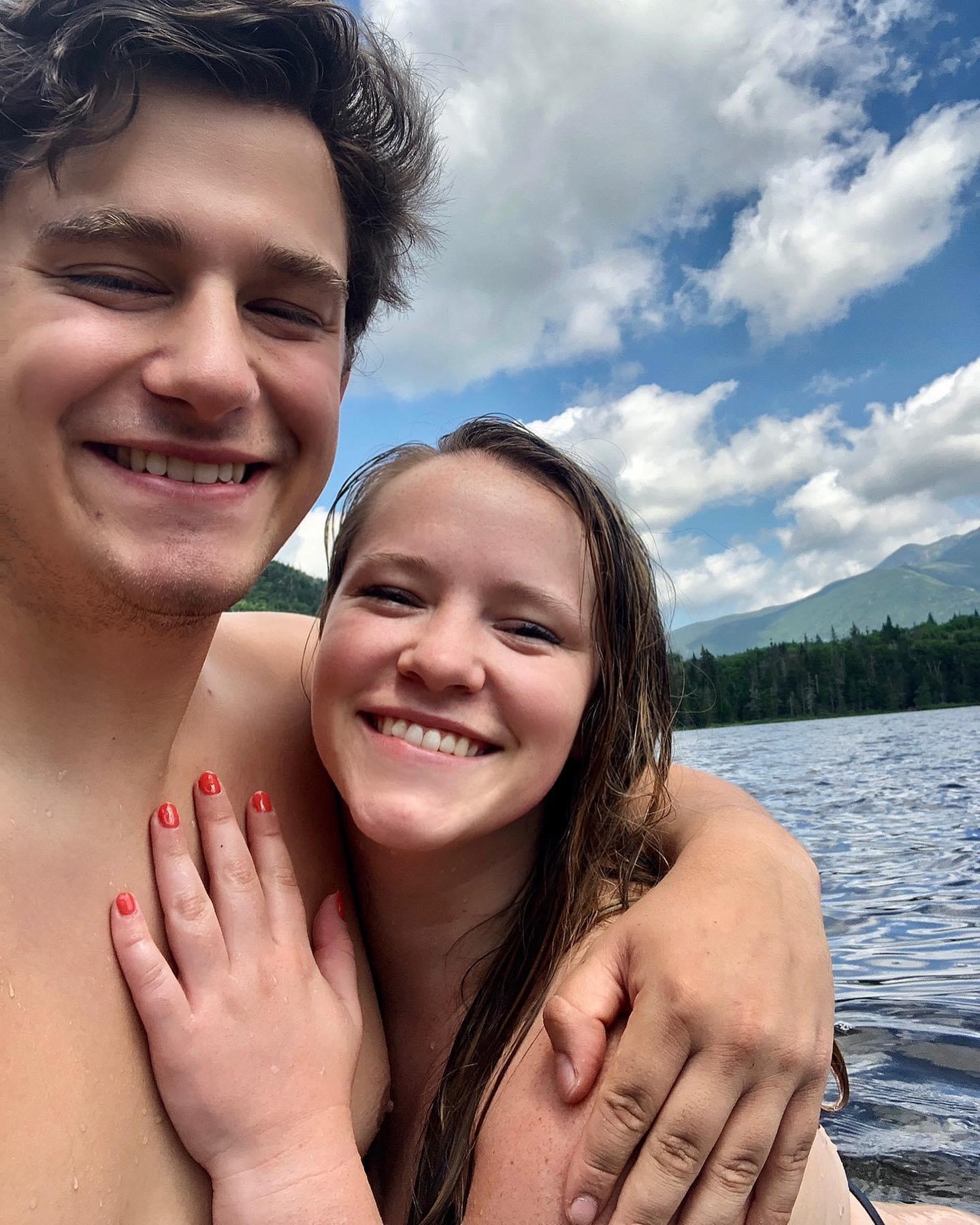 Lonesome Lake swimming in NH after a long hike