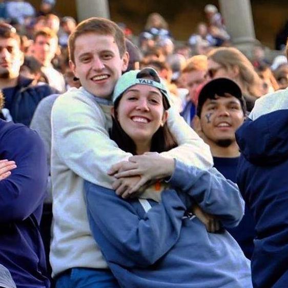 Harvard-Yale, 2016. Yale won for the first time in a decade, and John and Annalise were the first one's on the field when the game ended.