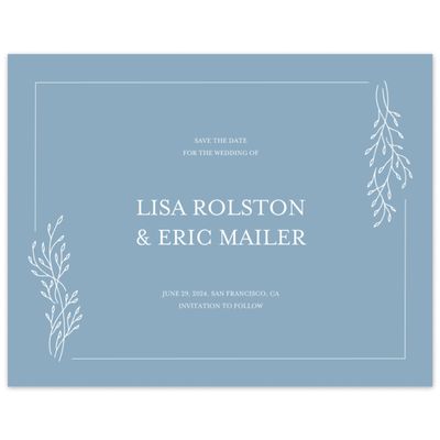 Blue Wedding Digital Save the Date - Merrion Frame