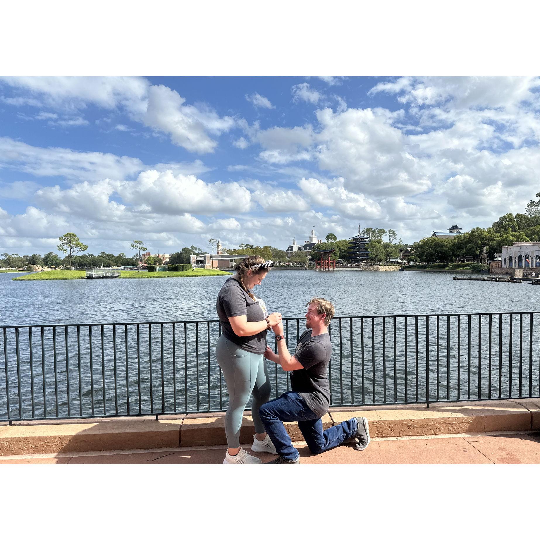Here is a picture snapped during our proposal! This was such a special moment for us. Will proposed to Hailey on a trip to Disney World!