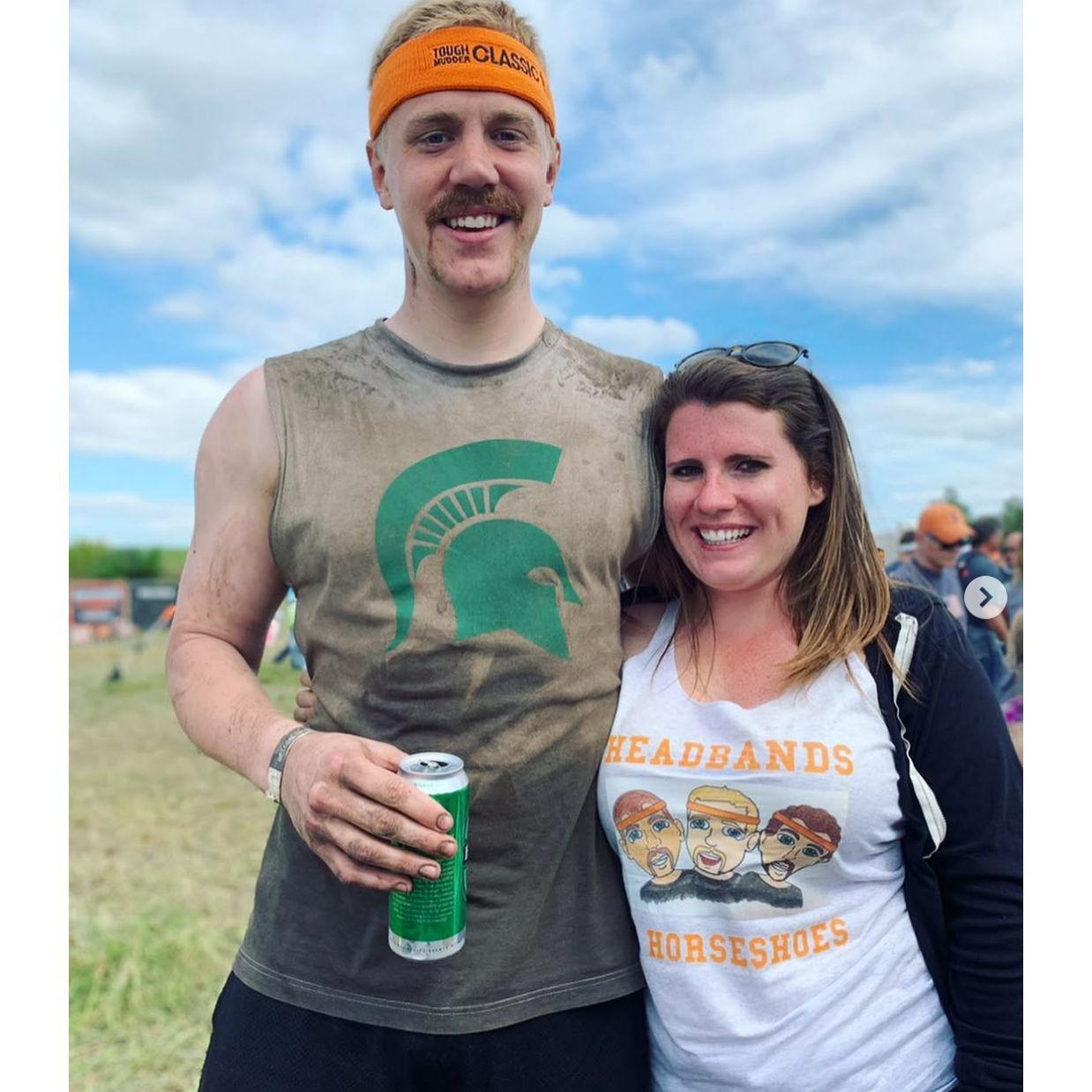 2019 - Jake had just completed a tough mudder with his brothers, Sam & Nick. And Autumn clearly got a sunburn while watching!