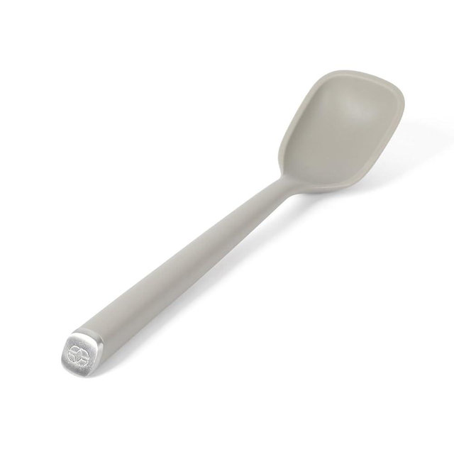 Calphalon Edge Silicone Spoon, Silicone Cooking Spoon with Reinforced Core, Flexible Heat-Resistant Nonstick-Safe Kitchen Spoon for Stirring, Mixing & Serving, Taupe