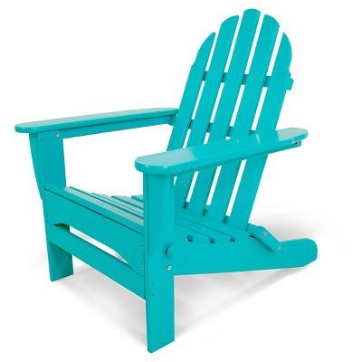 POLYWOOD® Classic Folding Patio Adirondack Chair in Black