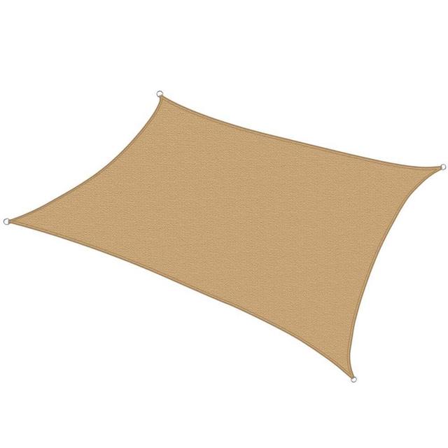 8 ft. x 12 ft. Beige Rectangular SunShade Sail with UV Proof Fabric