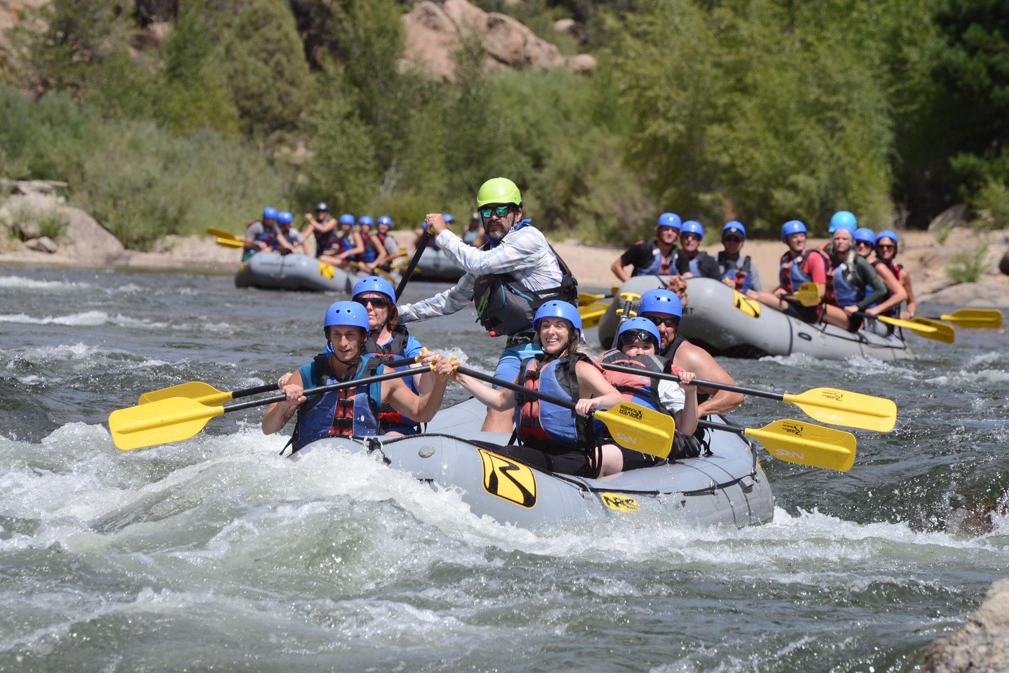 We celebrated our engagement in Buena Vista, CO. We went white water rafting together for the first time and had an absolute blast!