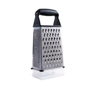 OXO Softworks Box Grater: Stainless Steel Cheese Shredder with Soft-Grip Handle & Storage Box, Dishwasher-Safe