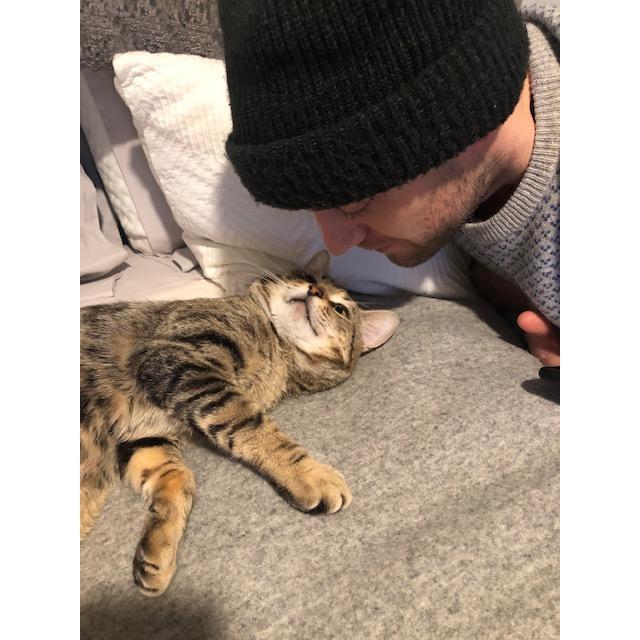 Adopted our sweet little kitty, Chad, on Valentine's Day :)!
