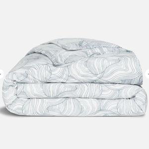 Classic Percale Duvet Cover - Oyster in Storm or Tandem Stripe in Storm (Queen)