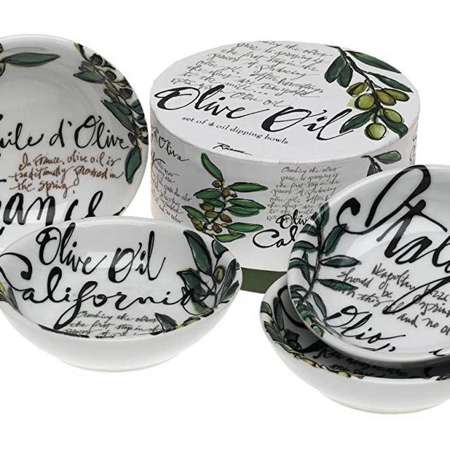 Rosanna Olive Oil Set of 4 Dipping Dishes, Gift-boxed