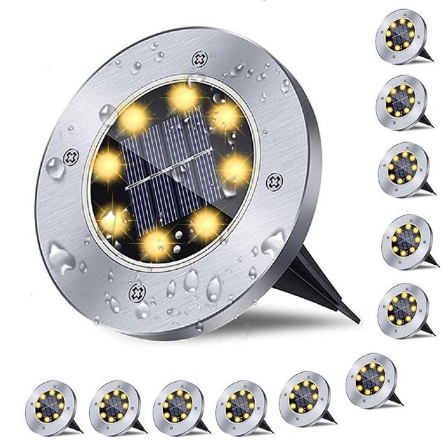 Solar Ground Lights, 12 Packs Waterproof Solar Garden Lights, Upgraded Outdoor Garden Waterproof Bright in-Ground Lights, Landscape Lights for Pathway,Yard,Deck,Lawn,Patio,Walkway