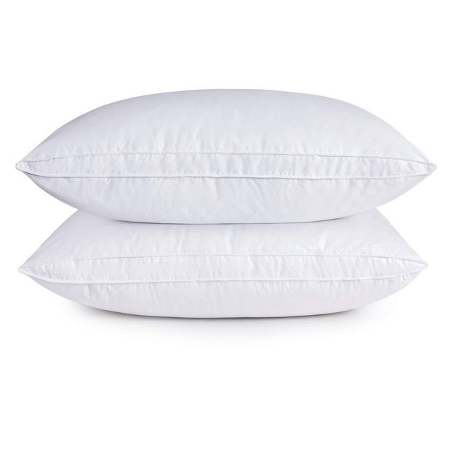 puredown Goose Feather Down Sleeping Pillow Soft Bed Pillow for Sleeping with 100% Cotton Shell Set of 2 Queen Size