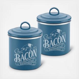 Bacon Grease Cans, Set of 2