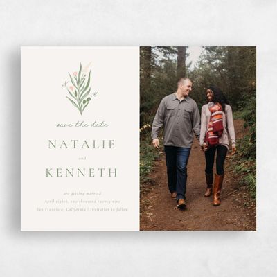 Light Oatmeal, Beige Wedding Save the Date - Arden Photo