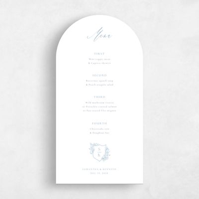 Blue Arch Wedding Menu - Serrano
