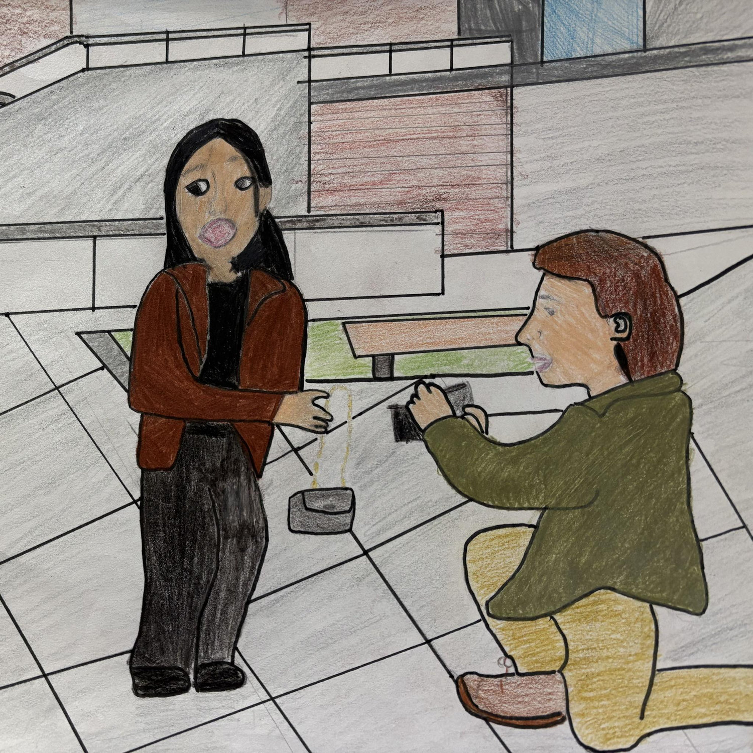Sanjana’s cousin, Paarth, drew an exact replica of the picture from the moment Justin proposed and Sanjana noticed the ring :')