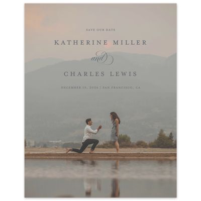 Charcoal, Grey Wedding Digital Save the Date - Willow Photo