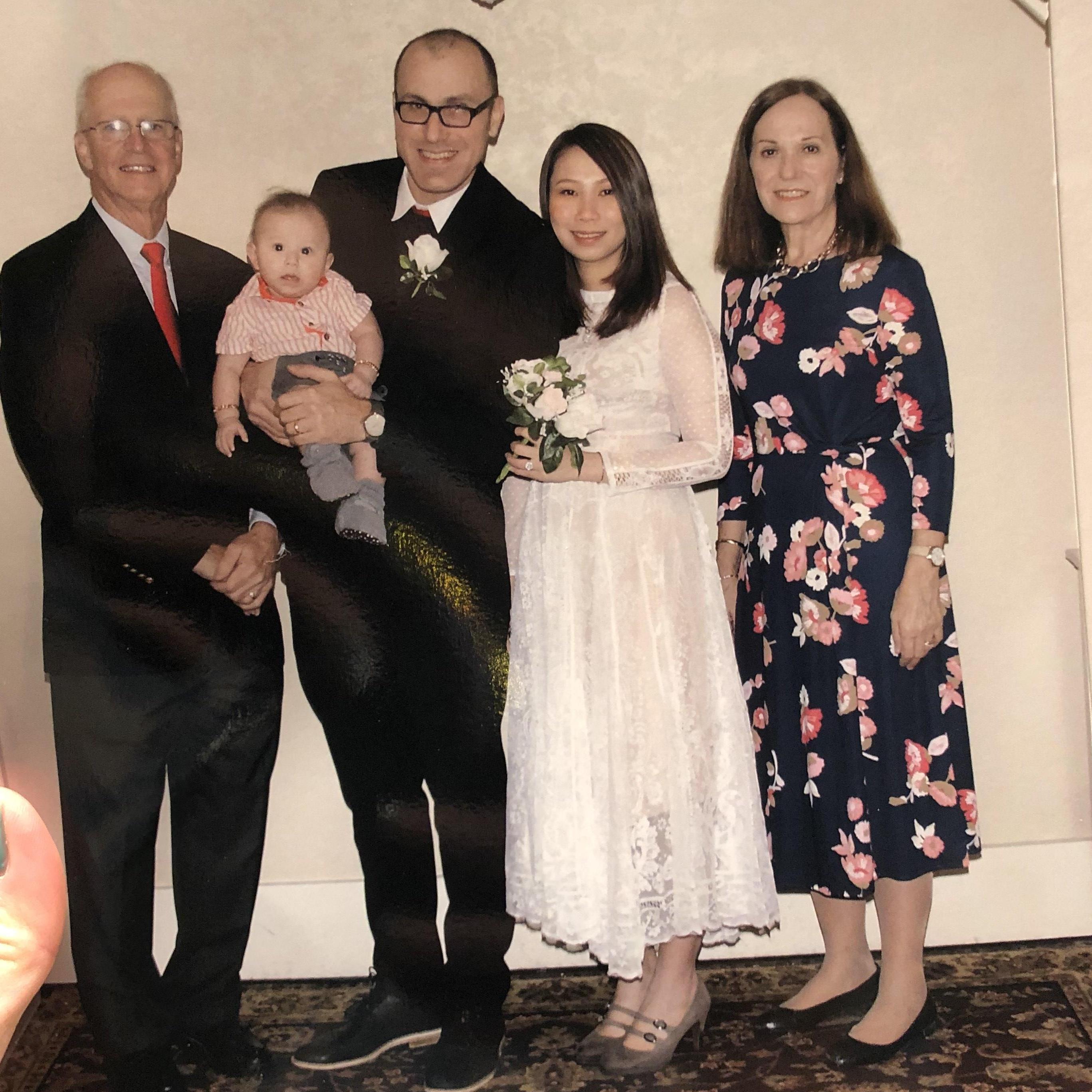 Officially married.  We had a small ceremony and celebration.