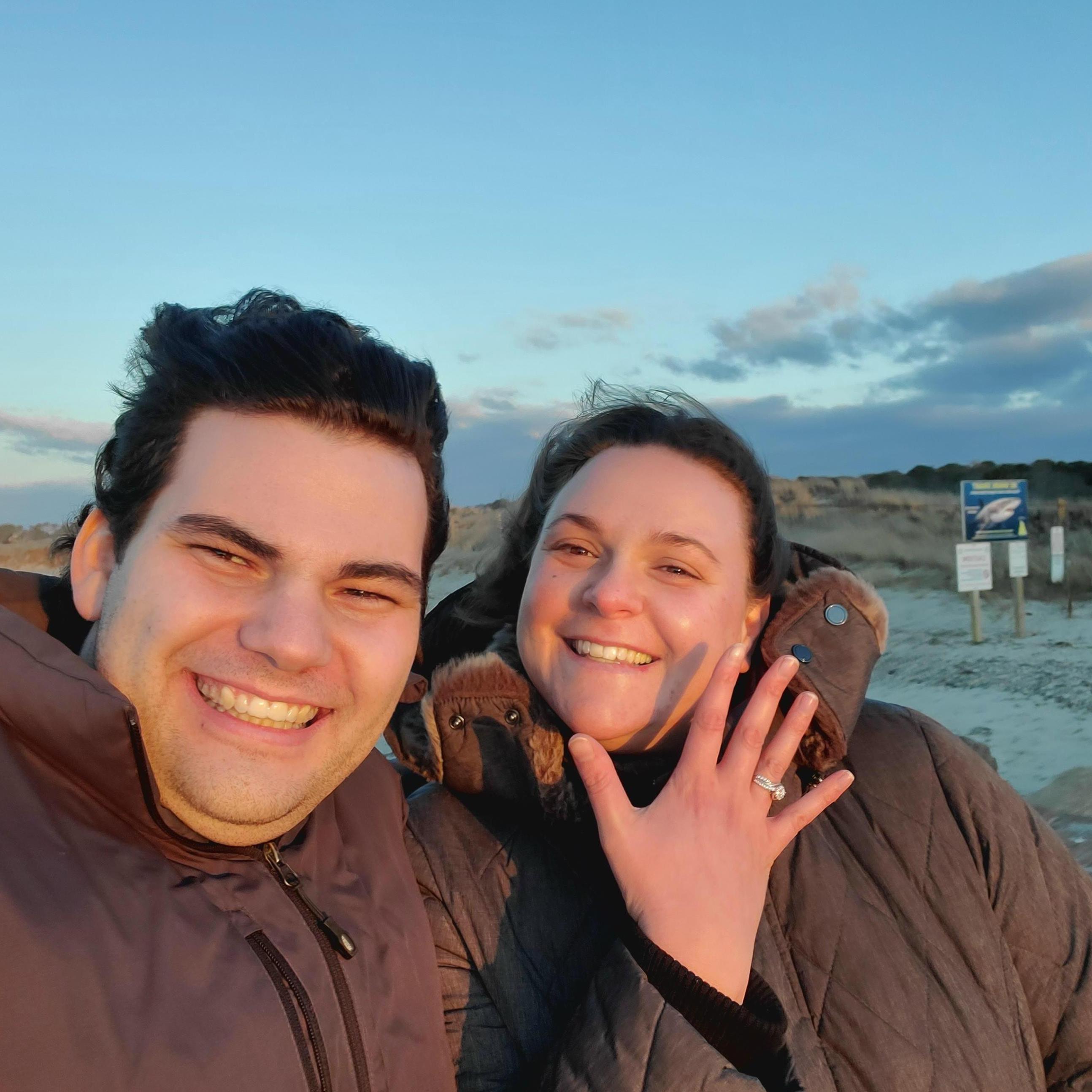 The beach where he proposed!