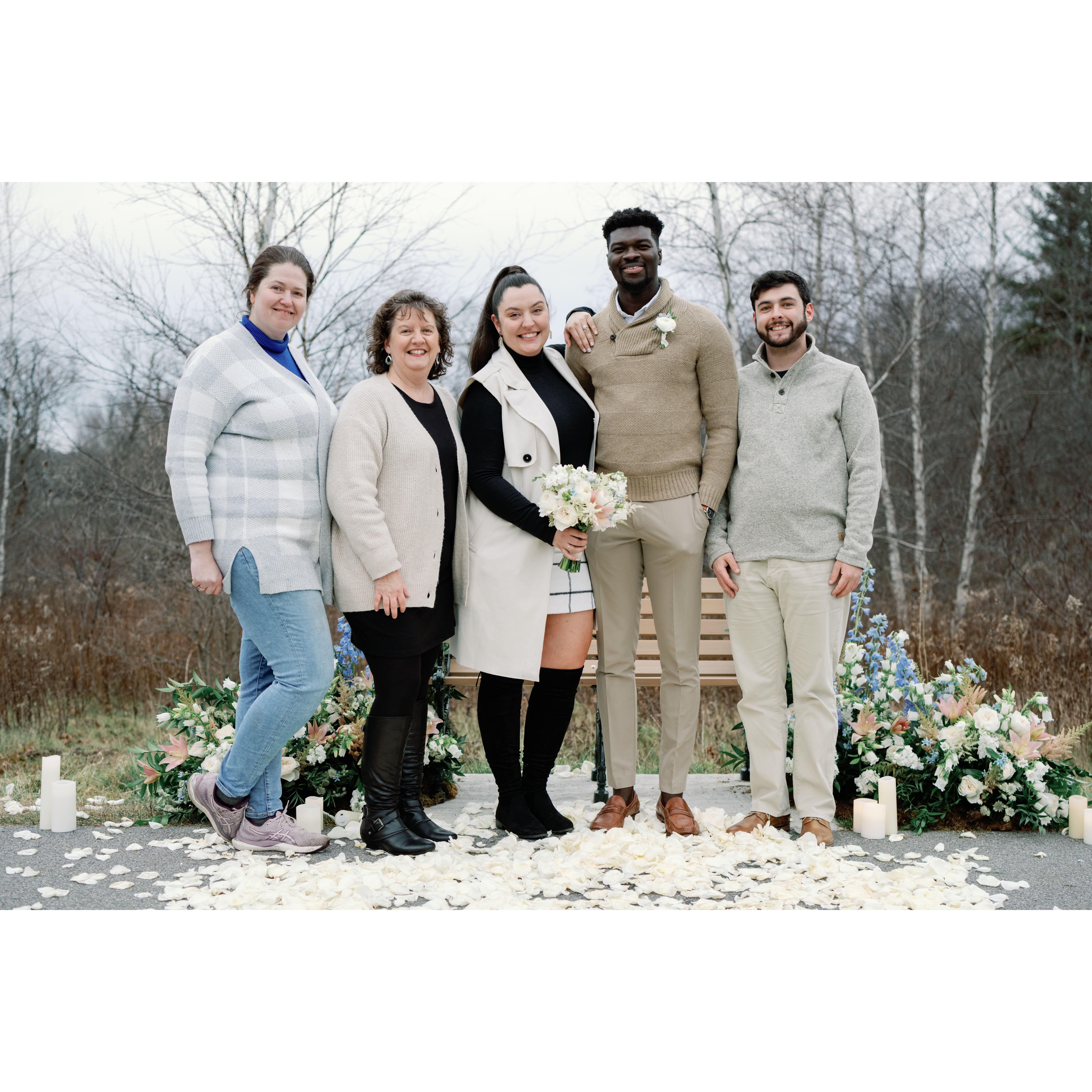 Our journey would not be the same without Kendra’s amazing cousin Jackie (far left) helping to set up the proposal and plan the wedding.
