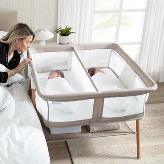 Bondi Beechwood Twin Bassinet with PureAir Mesh Sheet
