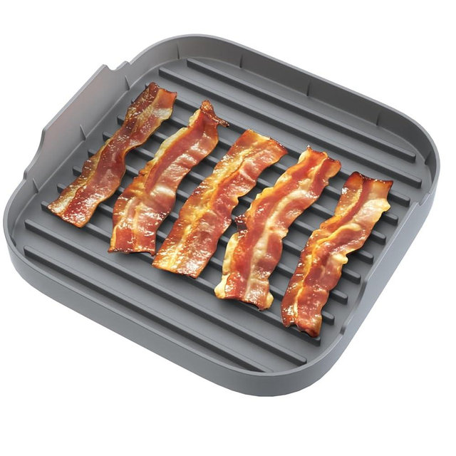 Jillmo Silicone Microwave Bacon Cooker, Large Microwave Bacon Tray, Grey