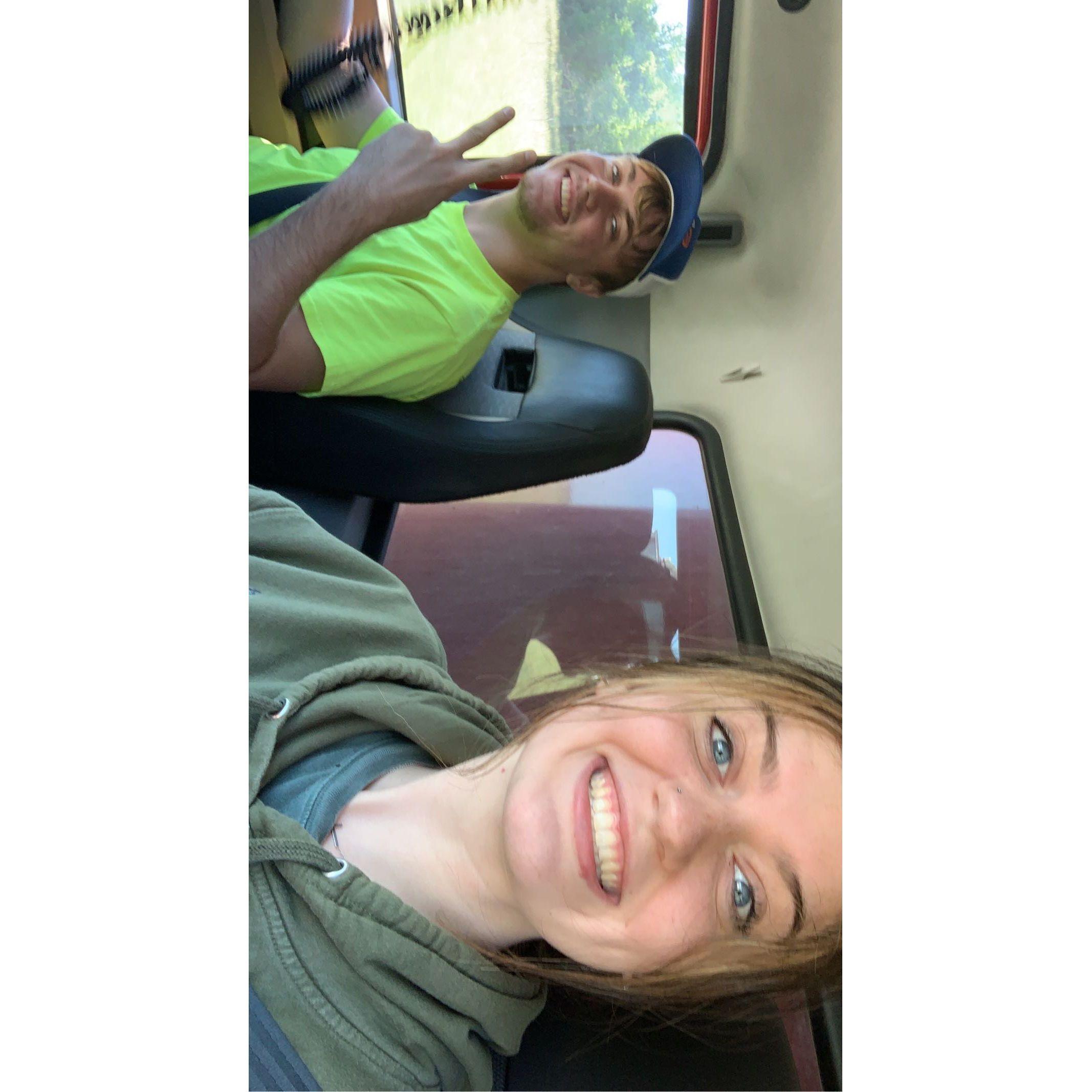 My first time in one of the dump trucks