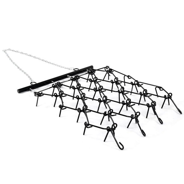 YITAMOTOR 4'x 4' Heavy Duty Drag Harrow, 3/8in Tines, Black