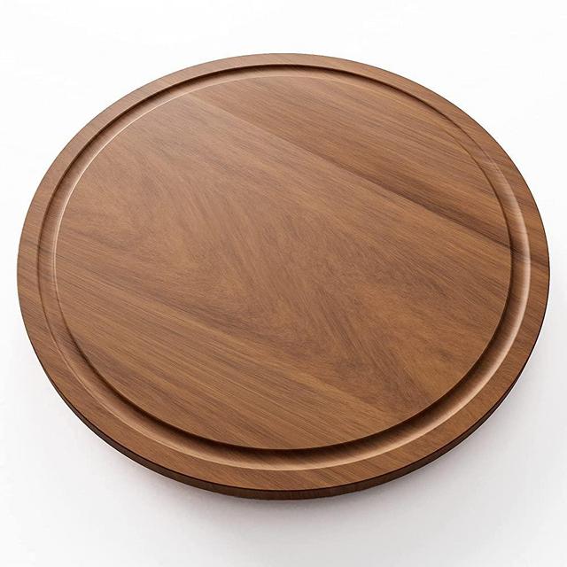 13 inch Lazy Susan Turntable Wood - Kitchen Turntable Storage Food Bin Container for Kitchen Cabinets, Pantry, Refrigerator, Counter top (Acacia wood)
