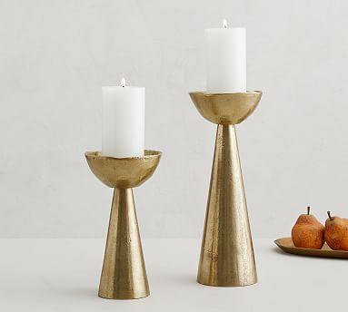 Rough Cast Brass Pillar Holders