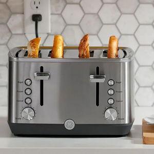 GE - 4-Slice Toaster - Stainless Steel