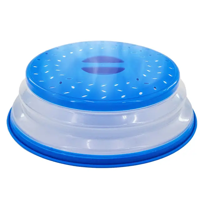 5 Star Super Deals Microwave Splatter Guard Cover Collapsible Lid Food Protection and Easy Storage BPA-Free Dishwasher Safe Heat Resistant- Blue