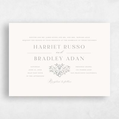 Pewter Gray, Grey Wedding Invitation - Lockwood Landscape