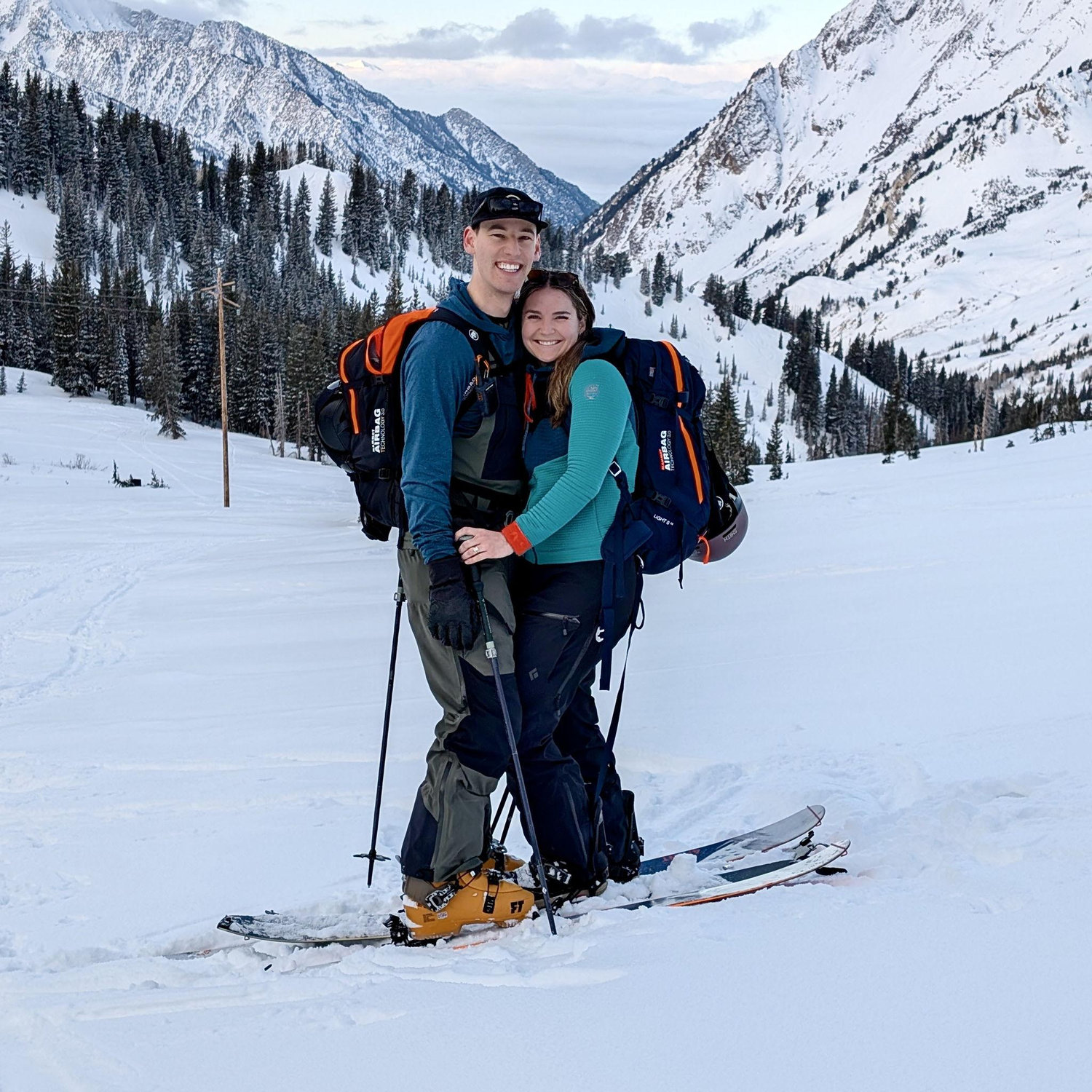 Paul teaching the ropes of backcountry skiing (and boarding) in Little Cottonwood Canyon!