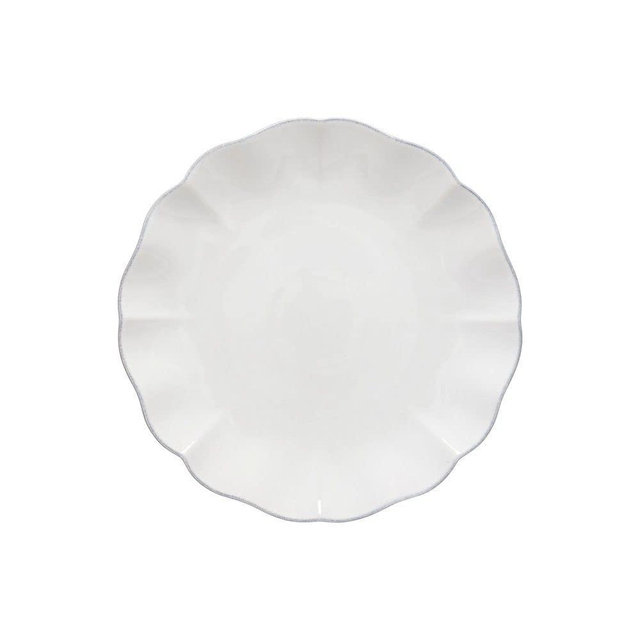 Costa Nova Ceramic Stoneware 11" Dinner Plate - Rosa Collection, White | Microwave & Dishwasher Safe Dinnerware | Food Safe Glazing | Restaurant Quality Tableware