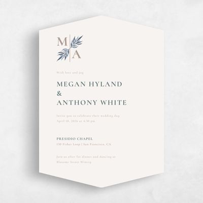 Beige Diamond Wedding Invitation - Cappell Portrait