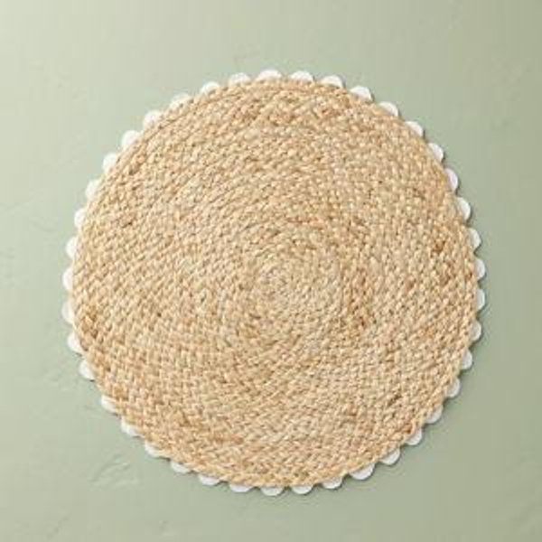 15" Braided Jute Charger Placemat with Crochet Trim - Hearth & Hand™ with Magnolia