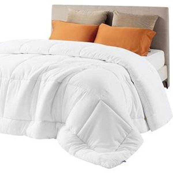 Bedsure Comforter Duvet Insert - Quilted Comforters Queen Size, All Season Duvet, GentleSoft Down Alternative Bedding Blanket, with 8 Tabs, Gifts for Women/Men, White, Queen 88 x 88 Inches