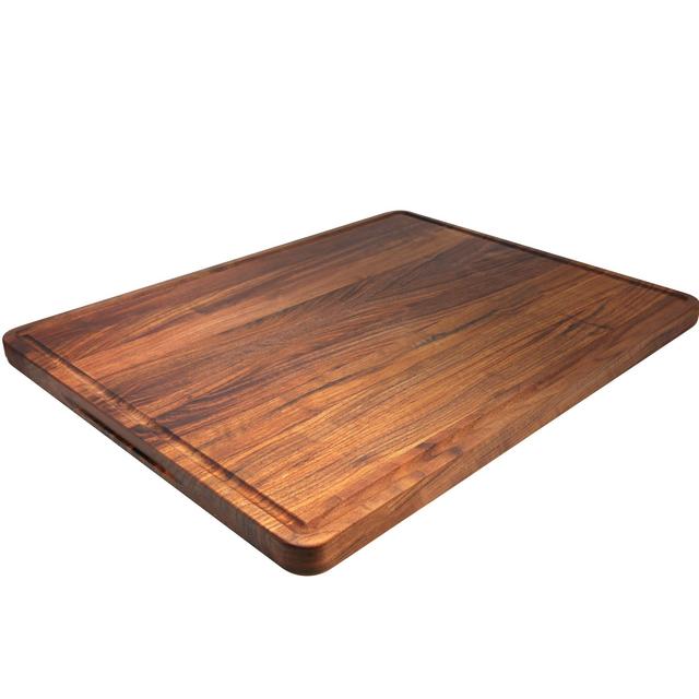 AZRHOM Extra Large Walnut Wood Cutting Board for Kitchen 24x18 Cheese Charcuterie Board (Free Gift Box) Extra Thick Countertop Butcher Block with Non-slip Mats, Handles