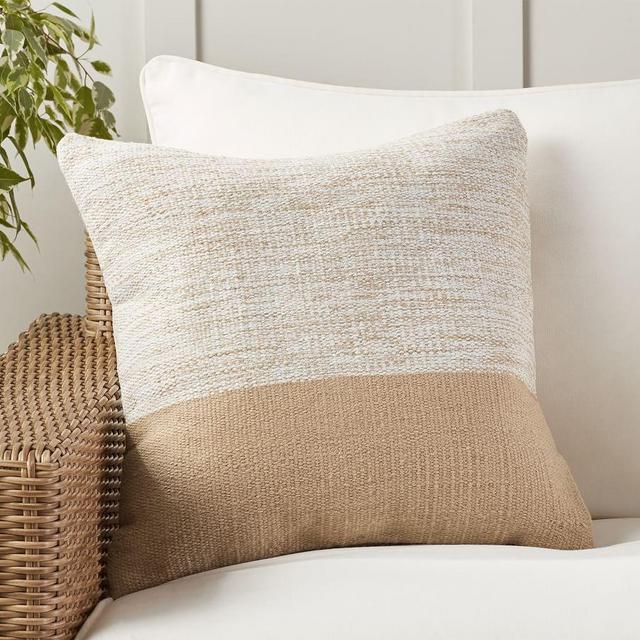 Dylan Eco-Friendly Textured Indoor/Outdoor Pillow, 20 x 20", Neutral