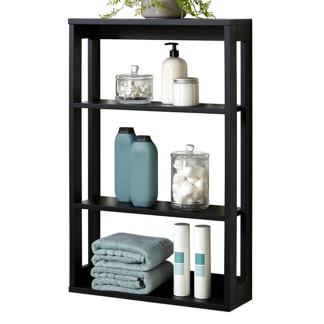 Wooden Wall Shelf Matte Black - Zenna Home