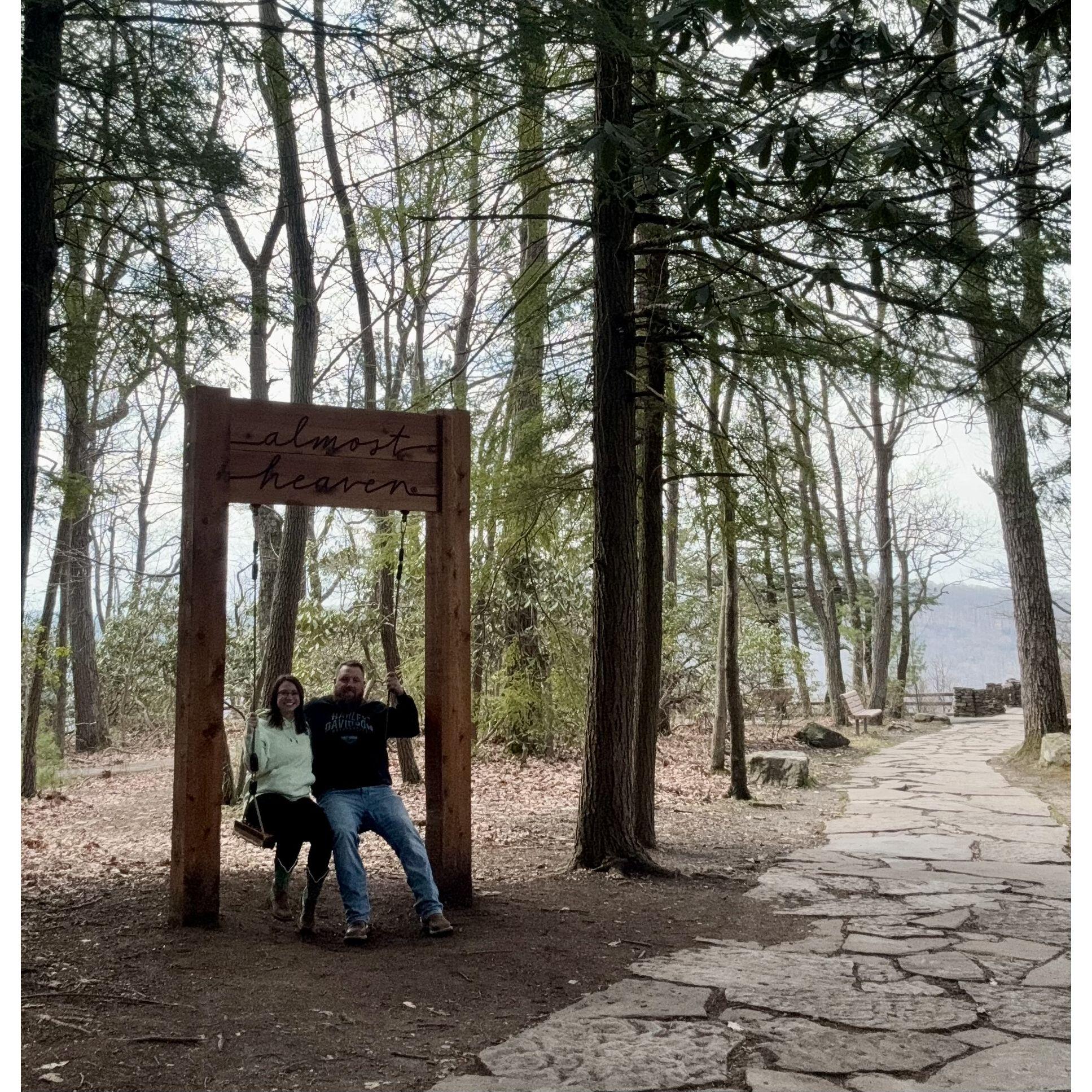 Of Course we had to go to the famous "Almost Heaven" Swing