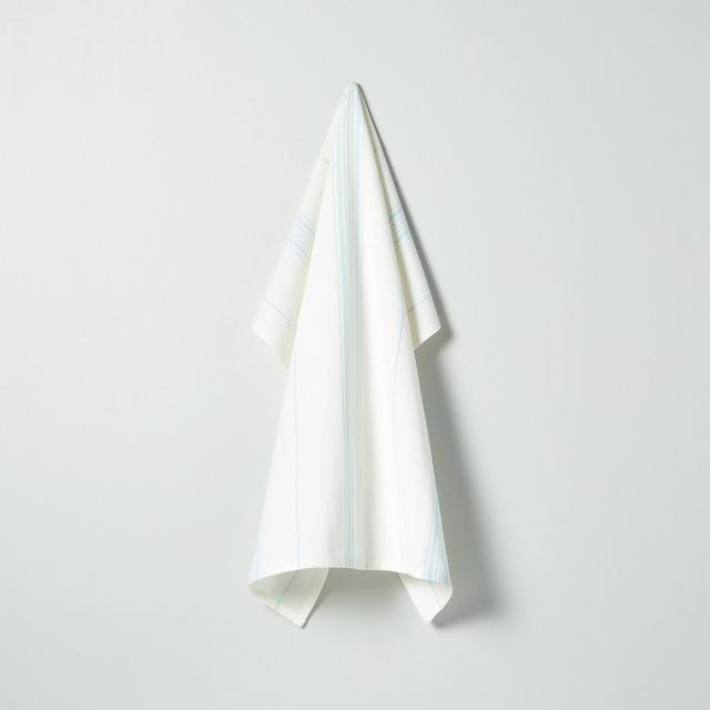 Variegated Stripe Flour Sack Kitchen Towel Cream/Light Blue - Hearth & Hand™ with Magnolia