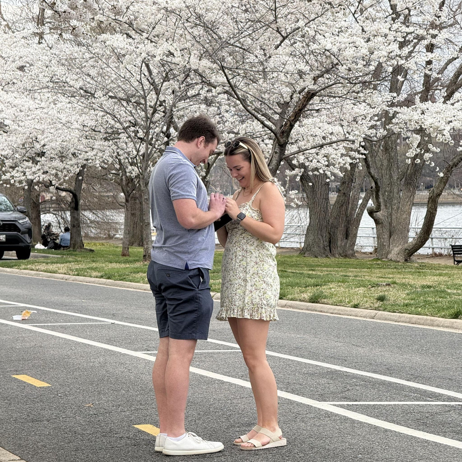 Ethan proposed during cherry blossom peak weekend March 2025!