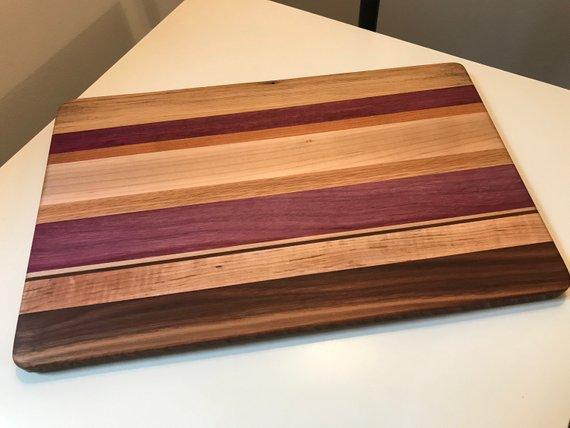 Handmade Striped Wood Cutting Board