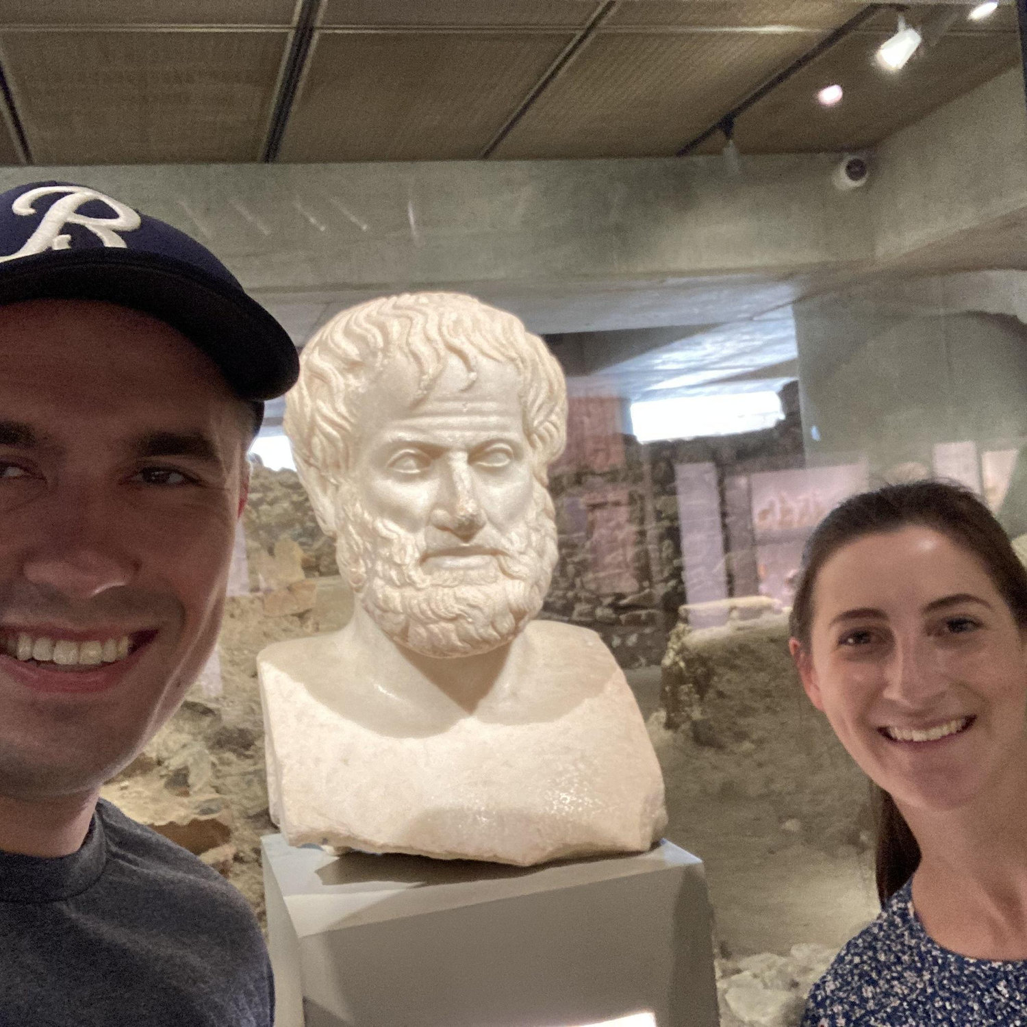 Aristotle encouraging us to keep pursing the True, Good and Beautiful.