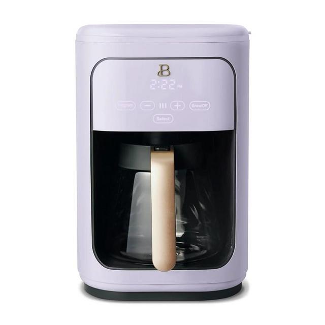 Beautiful 14 Cup Programmable Coffee Maker, Touch Display, 1200W, Brew Strength Control, Keep Warm, Pause & Serve, Glass Carafe, Reusable Filter, Auto Shut-Off, Matte Finish (Lavender)