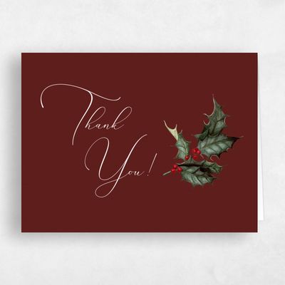 Burgundy, Red Wedding Thank You - Belvoir Stamp